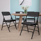 Flash Furniture HERCULES Series Curved Triple Braced & Double Hinged Black Vinyl Metal Folding Chair-Black Powder Coated Frame Finish