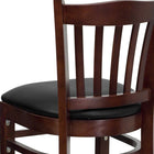 Flash Furniture HERCULES Series Vertical Slat Back Mahogany Wood Restaurant Barstool - Black Vinyl Seat-CA117 Fire Retardant Foam