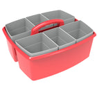 Storex Large Caddy with Sorting Cups - Red - 2 Pack-Includes 6 sorting cups for every caddy