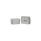 JAM Paper Plastic Business Card Box, Clear Frost with Metal Edge, 5 Pack (9064clg)-Clear