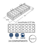 Azar Displays 0.75" Diameter 24 Round Slot Mascara & Cosmetic Tray For Pegboard, 2 Pack (225535)-Clear