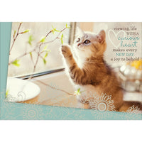 Aline Greetings General Birthday Card, Kitten, Viewing life with a curious heart, 18 Pack-Premium uncoated paper stock