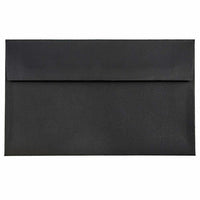 JAM Paper A10 Invitation Envelopes, 6 x 9.5s, Black Linen Recycled, 100 Pack (36168g)-Black