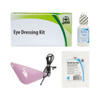 Wasip Eye Dressing Kit (F4589801)-This dressing kit contains 5 x 5cm gauze pads, a plastic eye shield, and a 30ml sterile eyewash solution