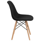 Flash Furniture - 2 pièces Chaise de la série Elon en tissu Genoa noir avec pattes en bois-Largeur du dossier: 12-17 po