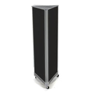 Azar Displays 60" x 16" 3-Sided Pegboard Floor Display with Wheels, Black (700451-BLK)-Display unit is pre-assembled