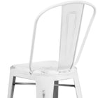 Flash Furniture Commercial Grade 30" High Distressed Metal Indoor-Outdoor Barstool with Back - White-Footrest