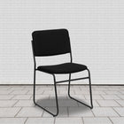 Flash Furniture HERCULES Series High Density Fabric Stacking Chair with Sled Base - Black-High Density Construction
