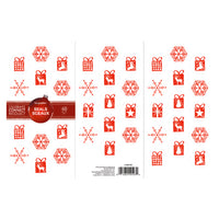 Geographics Foil Seals - 1.25" -  Red - 40 Pack-Holiday Assorted Adhesive Seals