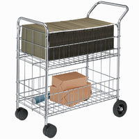 Fellowes Steel Mail Cart-Ideal for moving files and delivering mail or packages