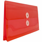 JAM Paper Plastic Envelopes with Button and String Tie Closure #10 Business Booklet - 5.25" x 10" - Red - 12 Pack -Size: #10 (5.25" L x 10" W)