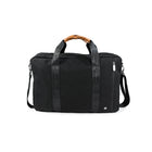 PKG Trenton 31L Messenger Bag with Recycled Fabric - Black/Tan-Secondary top load messenger bag with built in organization and padded laptop/ tablet compartment (up to 16")