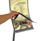 Azar Displays 11" x 8.5" Curved Metal Floor Sign Holder (300886)-Curved metal floor stand
