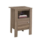 Monarch Specialties 2136 Accent Table - Dark Taupe Night Stand With Storage-Dark Taupe+Particle Board, Laminate