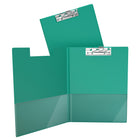Davis Group Essential Clipboards - Green - 10 Pack-Clear interior pockets on front & back covers to secure loose documents and allow for easy identification of content