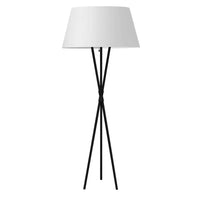 Dainolite Gabriela Transitional Incandescent Floor Lamp - 1 Light - Matte Black with White Shade-Black