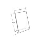 Azar Displays 8.5" x 5.5" Vertical Slanted L-Shape Acrylic Sign Holder, Clear, 10 Pack (112705)-Frames side load design allows for easy insertion of printed material