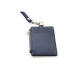 ASHLIN DESIGNER, ENRIQUE, I.D. Holder Lanyard Zippered Cases, Cowhide Napa, Navy Blue-Swivel hook at top for ease of wear
