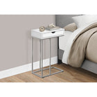 Monarch Specialties 3774 Accent Table - 25"H/White/Silver Metal-Assembly required: Illustrated instructions and all hardware are provided for convenience (additional tools may be needed)