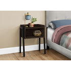 Monarch Specialties 3593 Accent Table - 23"H/Espresso/Black Metal-Robust, exposed black metal legs include adjustable feet for optimum stability