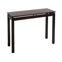 Winsome Linea Console/Hall Table With Chrome Accents, Espresso-This stylish console table is an ideal accent piece for any room.  Its long, flat surface is perfect for displaying photos or complementing an over crowded desk.  Dark Espresso with Chrome Accents.