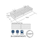 Azar Displays 36 Round Slot Mascara & Cosmetic Tray For Pegboard, Slatwall/Counter Top, Clear, 2 Pack (225520)-Clear