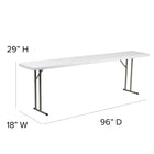 Flash Furniture 18"W x 96"L Granite Plastic Folding Training Table - White-1.75'' Thick Granite White Table Top