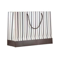 Jam Paper Matte Striped Gift Bags with Rope Handles - 16" x 12" x 6" - Brown - 100 Pack-Color: Brown Stripe
