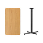 Flash Furniture 24'' x 42'' Rectangular Laminate Table Top, Natural, 22'' x 30'' Bar Height Table Base (XUNT2442T2230B)-Top Size: 24"W x 42"L