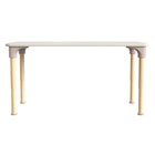 Flash Furniture Bright Beginnings 23.5" x 47" Commercial Wooden Rectangle Adjustable Height Classroom Activity Table-Beech/White-Commercial Grade Height Adjustable Rectangle Wooden Classroom Activity Table