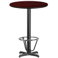 Flash Furniture Laminate 30" X-Base Round Table, Mahogany (XURD30MAT22B3F)-Bar Height Hospitality Table