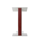 Urbann - Lutrin Y5 avec roulettes - aluminium et bois - acajou-Gris clair et bois teint acajou, aluminium et contreplaqué russe multiplis