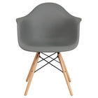 Flash Furniture - Chaise en plastique gris Moss de la série Alonza avec pieds de bois-Chaise d'appoint latérale
