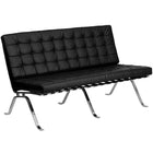 Flash Furniture – Causeuse en acier Hercules Flash, noir (ZBFLC801LSBK)-La causeuse en cuir s’adapte aux exigences d’assise pour une maison ou un bureau
