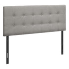 Monarch Specialties 6003F Full Size Headboard - Grey Linen-Button-tufted upholstered headboard in a grey linen-look fabric