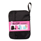 PACK N FOLD 50708 Foldable Lightweight Water-Resistant Backpack, Black-1 front zipper pocket