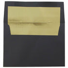 JAM Paper A6 Foil Lined Envelopes, 4.75 x 6.5, Black Linen Recycled with Gold Lining, 1000 Pack (03243678B)-Black with gold foil