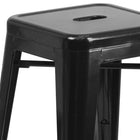 Flash Furniture - Tabouret de bar intérieur / extérieur de 30 po haut en métal noir sans dossier avec siège carré-Quantité de pile: 4-8