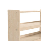 Flash Furniture Bright Beginnings Commercial Grade Space Saving 3 Shelf Wooden Mobile Classroom Storage Cart w/ Casters- Natural-Locking Caster Wheels For Safety