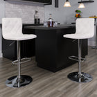 Flash Furniture 15 1/2" x 18" Vinyl Adjustable Height Bar Stool W/Chrome Base, White, 2 Pack-Seat Adjusts from Counter to Bar Height