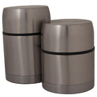 Geo Stainless Steel Vacuum Flasks, Inox, 2 Pack-Stainless steel vacuum flask
