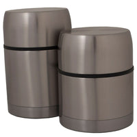 Geo Stainless Steel Vacuum Flasks, Inox, 2 Pack-Stainless steel vacuum flask