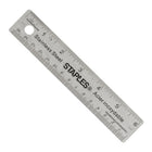 Staples Stainless Steel Ruler - 6"/15cm-Steel ruler with etched-on inch and metric rules