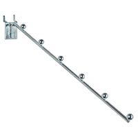 Azar Displays 13.5" 6 Station Waterfall Hooks, Chrome, 10 Pack-For pegboard or slatwall