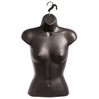 Eddie's Female Hanging Shirt Forms - PVC - Black - 2 Pack (155728-2)-Half body form