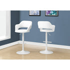 Monarch Specialties - 2382 Tabouret De Bar - Blanc/Metal Blanc Hydraulique-Style impeaccble avec sa base robuste au fini blanc