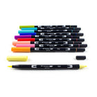 Tombow Dual Brush Pens - Retro Palette - 10 Pack-"Retro" Colour 10 pcs assortment set in plastic case.