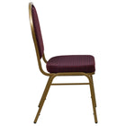 Flash Furniture HERCULES Series Dome Back Stacking Banquet Chairs with Burgundy Patterned Fabric & Gold Frame - 4 Pack-Dome Back Design