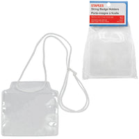 Staples String-Style Name Badge Kit - 4" W x 3" H - White - 10 Pack-Perfect for meetings, conferences and other group get-togethers