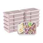 Bentgo Prep 2-Compartment Meal Prep Container - Blush Pink - 10 Pack-Each lunch box container has the volume embossed on the tray and is perfect for an entree and side dish
